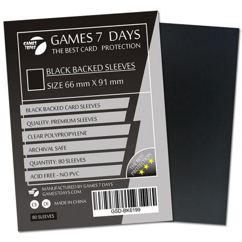 Протектори для карт Games7Days: Black (66 х 91 мм, 100 шт, Magic the Gathering)