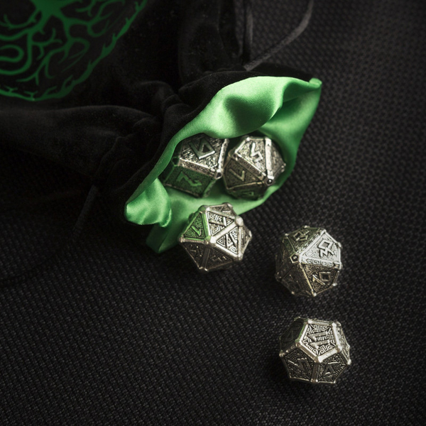 Мішечок для кубиків Forest Black & green Velour Dice Bag