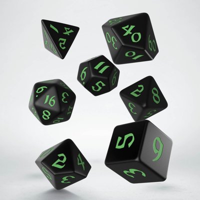 Набір кубиків Classic Runic Black & green Dice Set