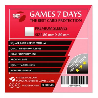 Протектори для карток Games7Days (80 х 80 мм, Square Medium, 50 шт.) (PREMIUM)