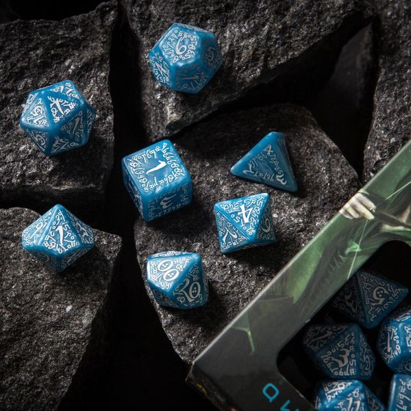 Набір кубиків Elvish Glacier & white Dice Set