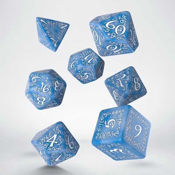 Набір кубиків Elvish Glacier & white Dice Set