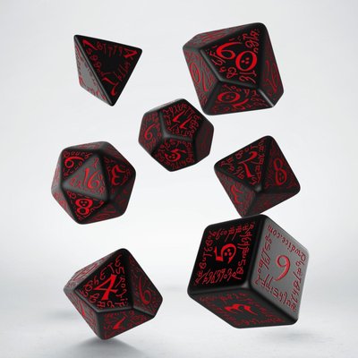 Набір кубиків Elvish Black & red Dice Set