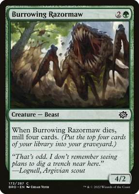 Burrowing Razormaw, Normal