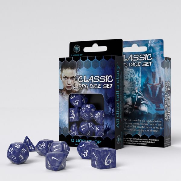 Набір кубиків Classic RPG Cobalt & white Dice Set