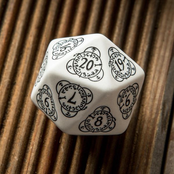 Кубик D20 Level Counter White & black Die