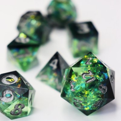 Набір кубиків ручної роботи "Рій Метеоритів: Зелений"