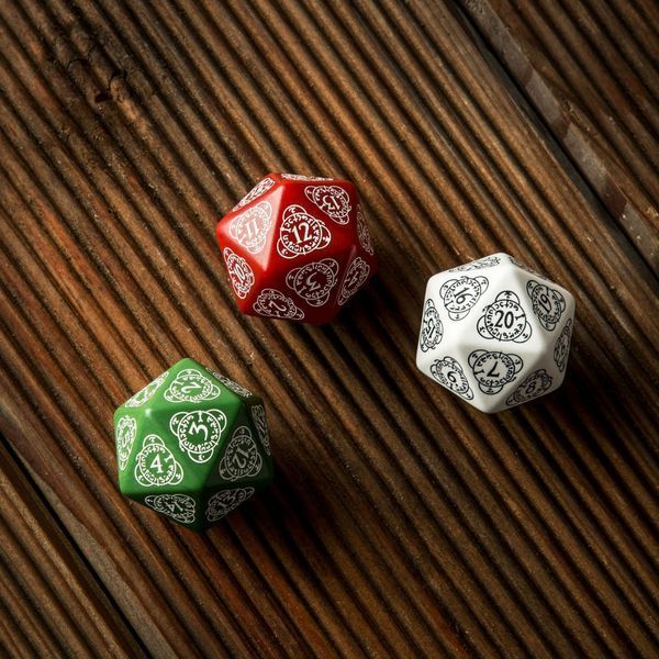 Кубик D20 Level Counter Red & white Die