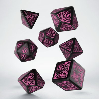 Набір кубиків Call of Cthulhu 7th Edition - Black & magenta Dice Set