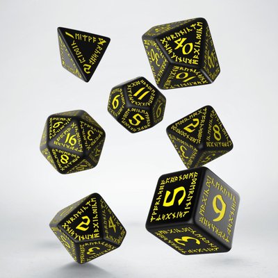 Набір кубиків Runic Black & yellow Dice Set