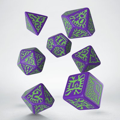Набір кубиків Pathfinder Goblin Purple & green Dice Set