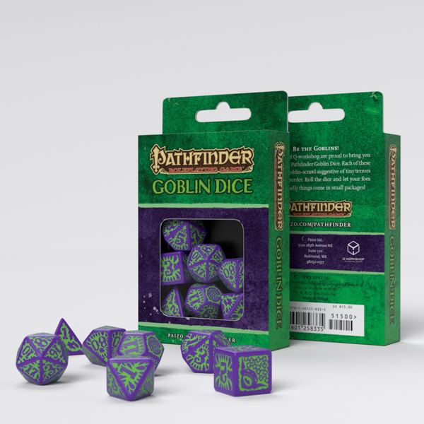 Набір кубиків Pathfinder Goblin Purple & green Dice Set