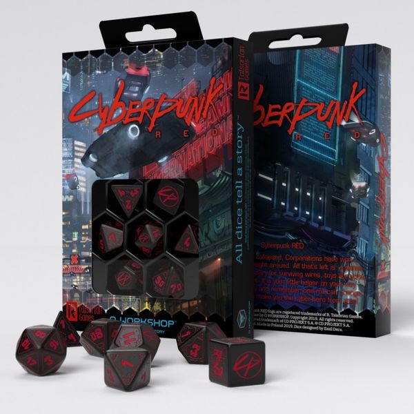 Набір кубиків Cyberpunk Red Dice Set: Blood over Chrome