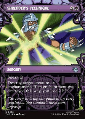 Shredder's Technique, Borderless, Showcase, Regular Foil