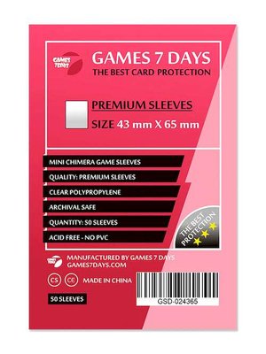 Протектори для карток Games7Days (43 х 65 мм, Mini Chimera, 50 шт.) (PREMIUM)