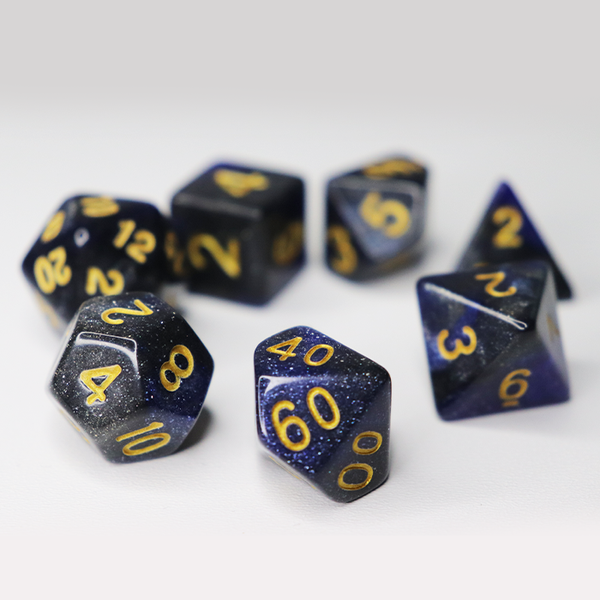 Набір кубиків галактичний синій (Galaxy 7 Dice Set Dark Blue)