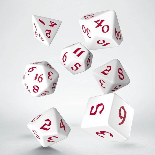 Набір кубиків Classic Runic White & red Dice Set