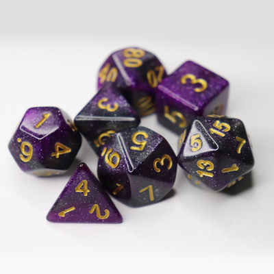 Набір кубиків галактичний темний фіолетовий (Galaxy 7 Dice Set Dark Purple)