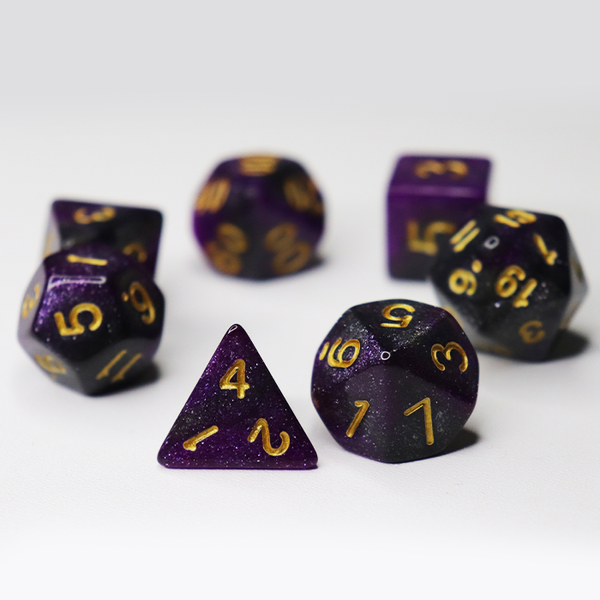 Набір кубиків галактичний темний фіолетовий (Galaxy 7 Dice Set Dark Purple)