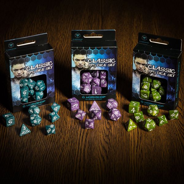 Набір кубиків Classic RPG Olive & white Dice Set