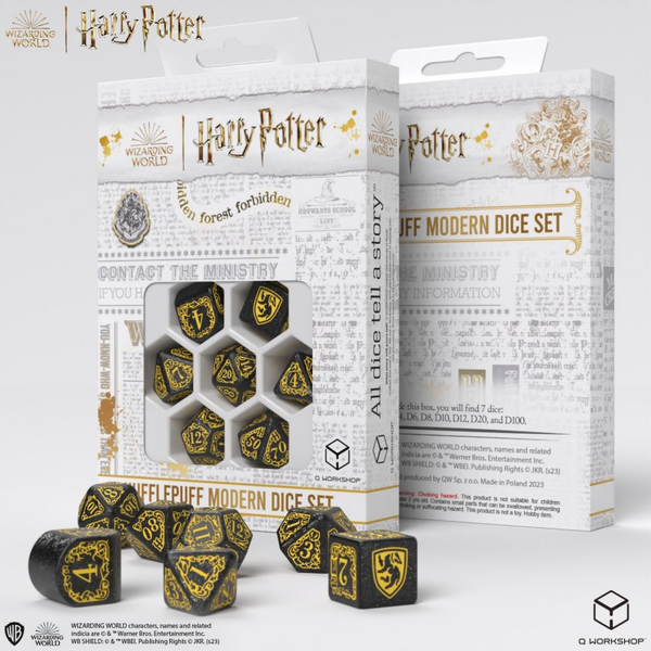 Набір кубиків Harry Potter. Hufflepuff Modern Dice Set - Black