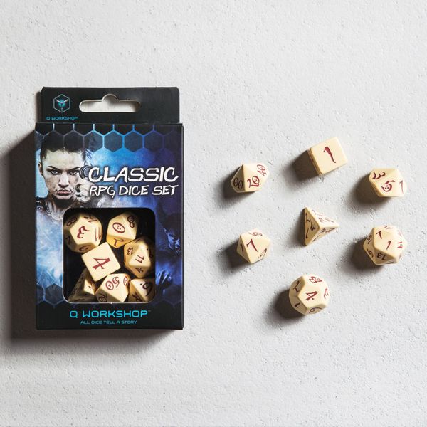 Набір кубиків Classic RPG Beige & burgundy Dice Set