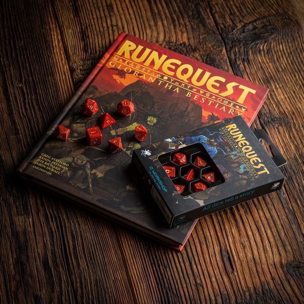 Набір кубиків RuneQuest Red & gold Dice Set