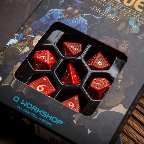 Набір кубиків RuneQuest Red & gold Dice Set