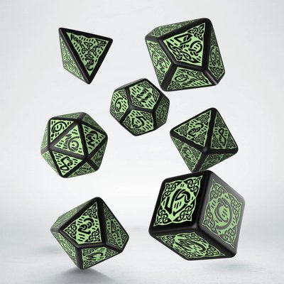 Набір кубиків Celtic 3D Revised Black & green Dice Set