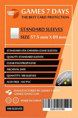 Протектори для карток Games7Days (57,5 х 89 мм, Standard USA Chimera, 100 шт.) (STANDARD)