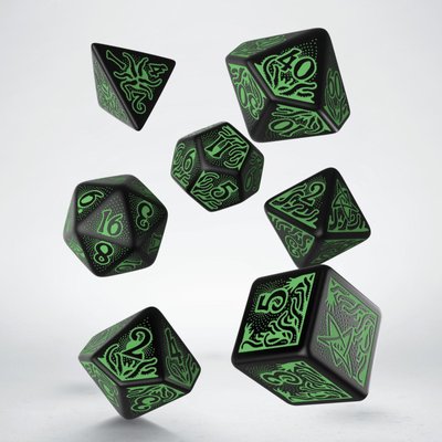 Набір кубиків Call of Cthulhu 7th Edition Black & green Dice Set