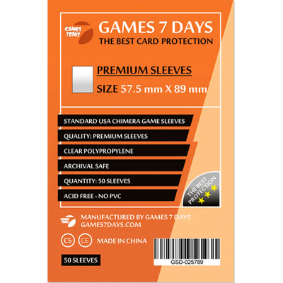 Протектори для карток Games7Days (57,5 х 89 мм, Standard USA Chimera, 50 шт.) (PREMIUM)
