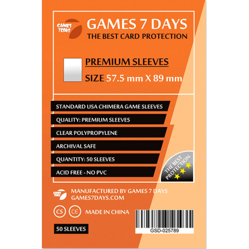 Протектори для карток Games7Days (57,5 х 89 мм, Standard USA Chimera, 50 шт.) (PREMIUM)