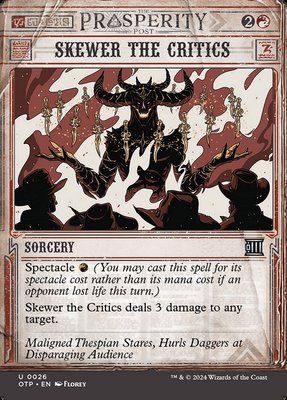 Skewer the Critics, Borderless, Showcase