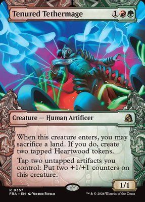 Tenured Tethermage, Borderless, Showcase, Regular Foil