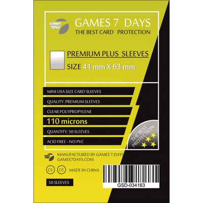 Протектори для карток Games7Days (41 x 63 мм, Card Game, 50 шт.) (PREMIUM PLUS)
