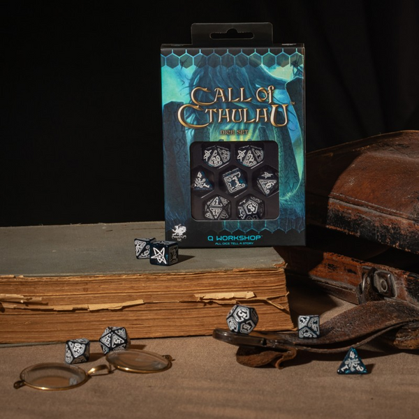 Набір кубиків Call of Cthulhu Abyssal & white Dice Set