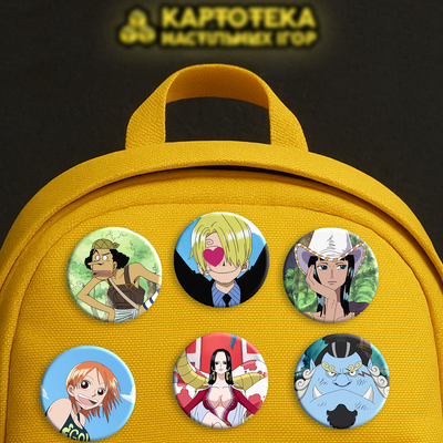 Набір значків One Piece 6 шт. 44 мм.