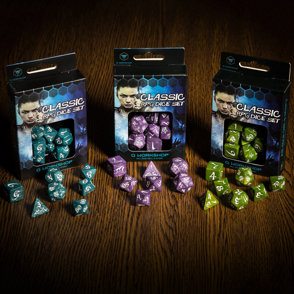 Набір кубиків Classic RPG Lavender & white Dice Set