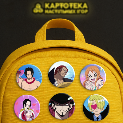 Набір значків One Piece 6 шт. 44 мм.
