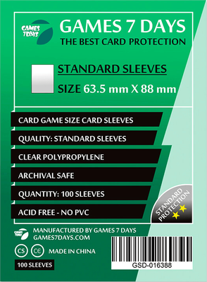 Протектори для карток Games7Days (63,5 х 88 мм, Card Game, 100 шт.) (STANDARD)