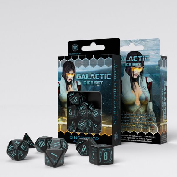 Набір кубиків Galactic Black & blue Dice Set