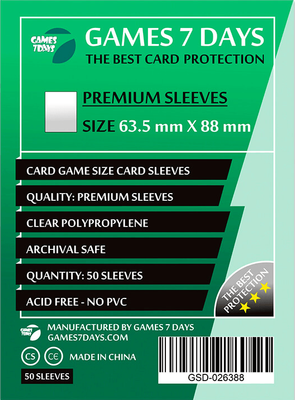 Протектори для карток Games7Days (63,5 х 88 мм, Card Game, 50 шт.) (PREMIUM)