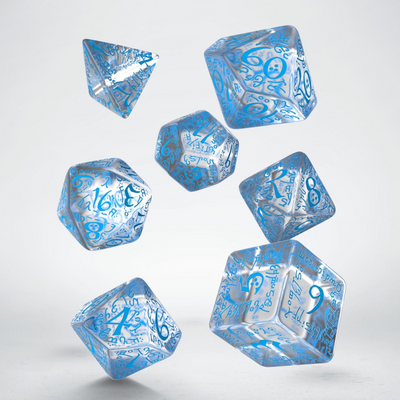 Набір кубиків Elvish Translucent & blue Dice Set
