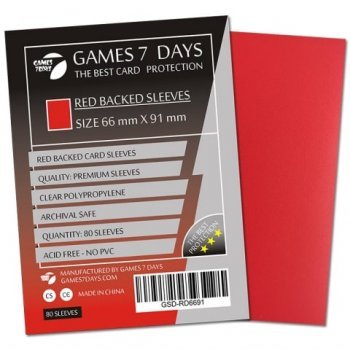 Протектори для карт Games7Days: Red (66 х 91 мм, 80 шт, Magic the Gathering)