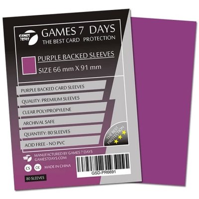 Протектори для карт Games7Days: Purple (66 х 91 мм, 80 шт, Magic the Gathering)