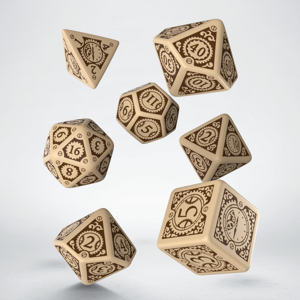 Набір кубиків Steampunk Clockwork Beige & brown Dice Set