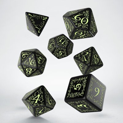 Набір кубиків Elvish Black & glow-in-the-dark Dice Set