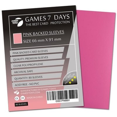 Протектори для карт Games7Days: Pink (66 х 91 мм, 80 шт, Magic the Gathering)
