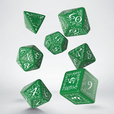 Набір кубиків Elvish Green & white Dice Set